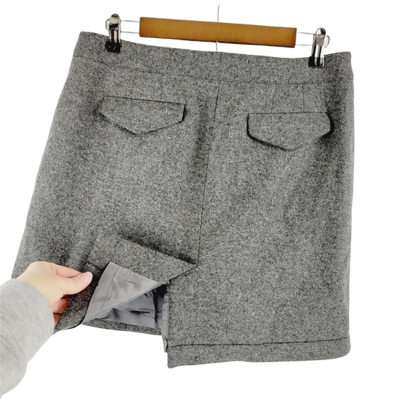 Ann Taylor loft Gray wool blend wrapskirt size 8 - Picture 3 of 11